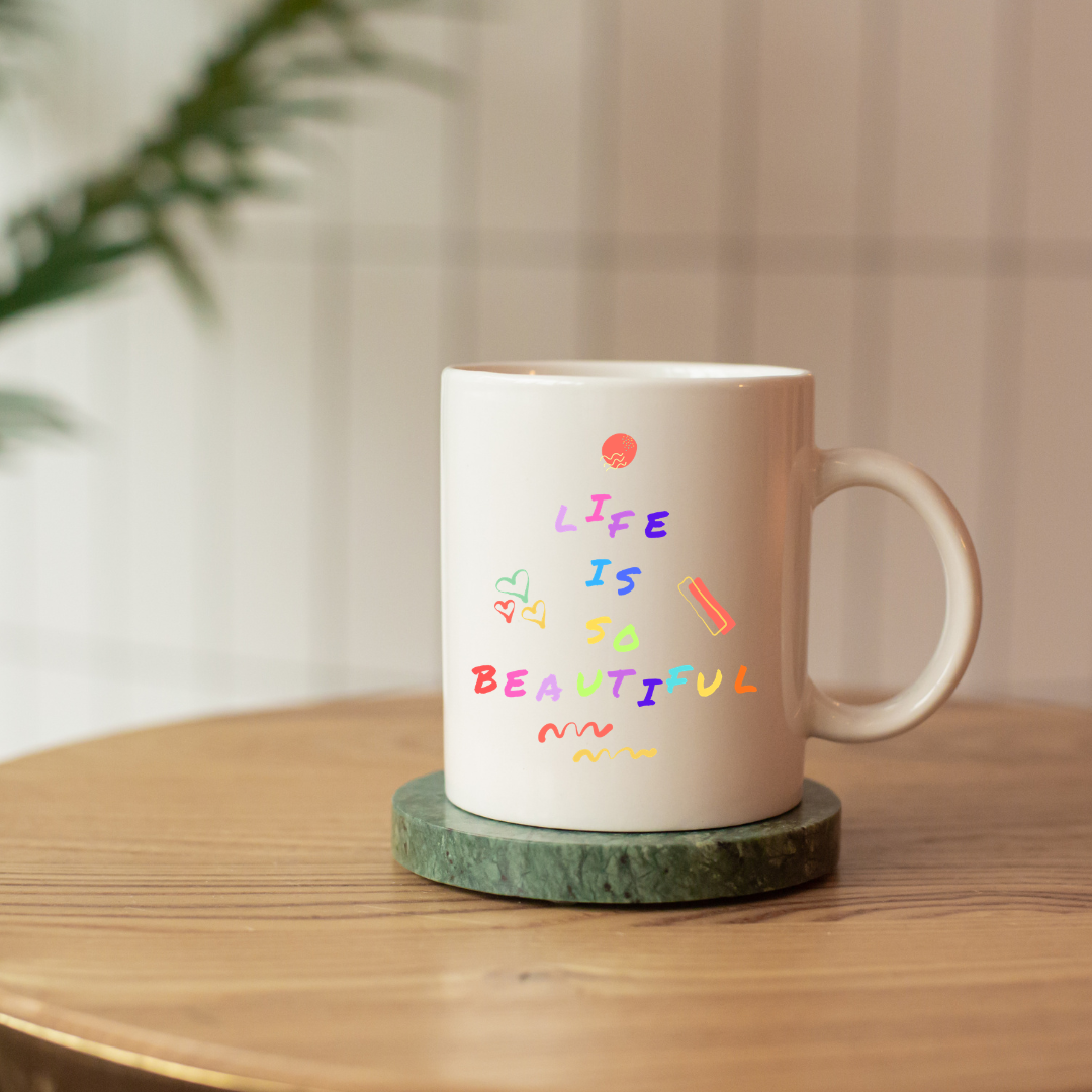 TAZA LIFE IS BEAUTIFUL-TAZA DE CERAMICA AESTHETIC>